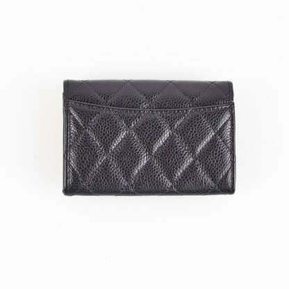 Chanel Caviar Flap Cardholder Black