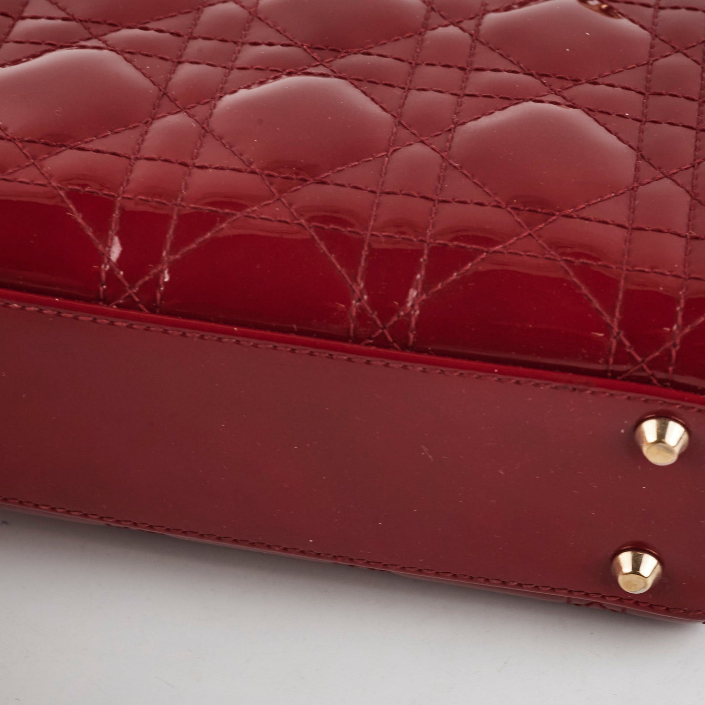 Christian Dior Lady Dior Mini Patent Red