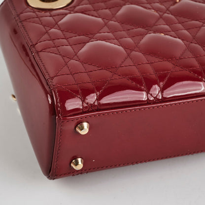 Christian Dior Lady Dior Mini Patent Red