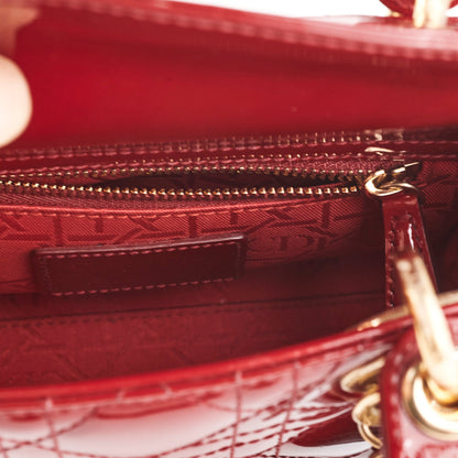 Christian Dior Lady Dior Mini Patent Red