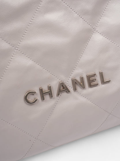 Chanel 22 Grey Calfskin Leather Medium
