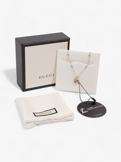Gucci Interlocking G Necklace with Flower Silver Silver Sterling