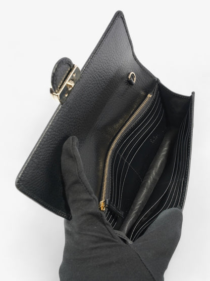 Gucci Interlocking G Chain Wallet Black Leather