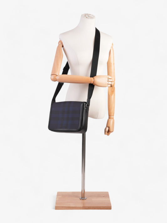 Burberry Alfred Navy Blue / Black Calfskin Leather Small