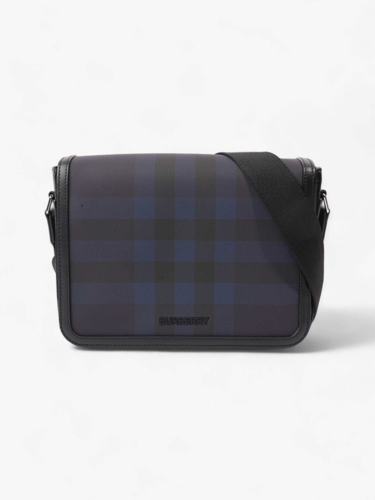 Burberry Alfred Navy Blue / Black Calfskin Leather Small