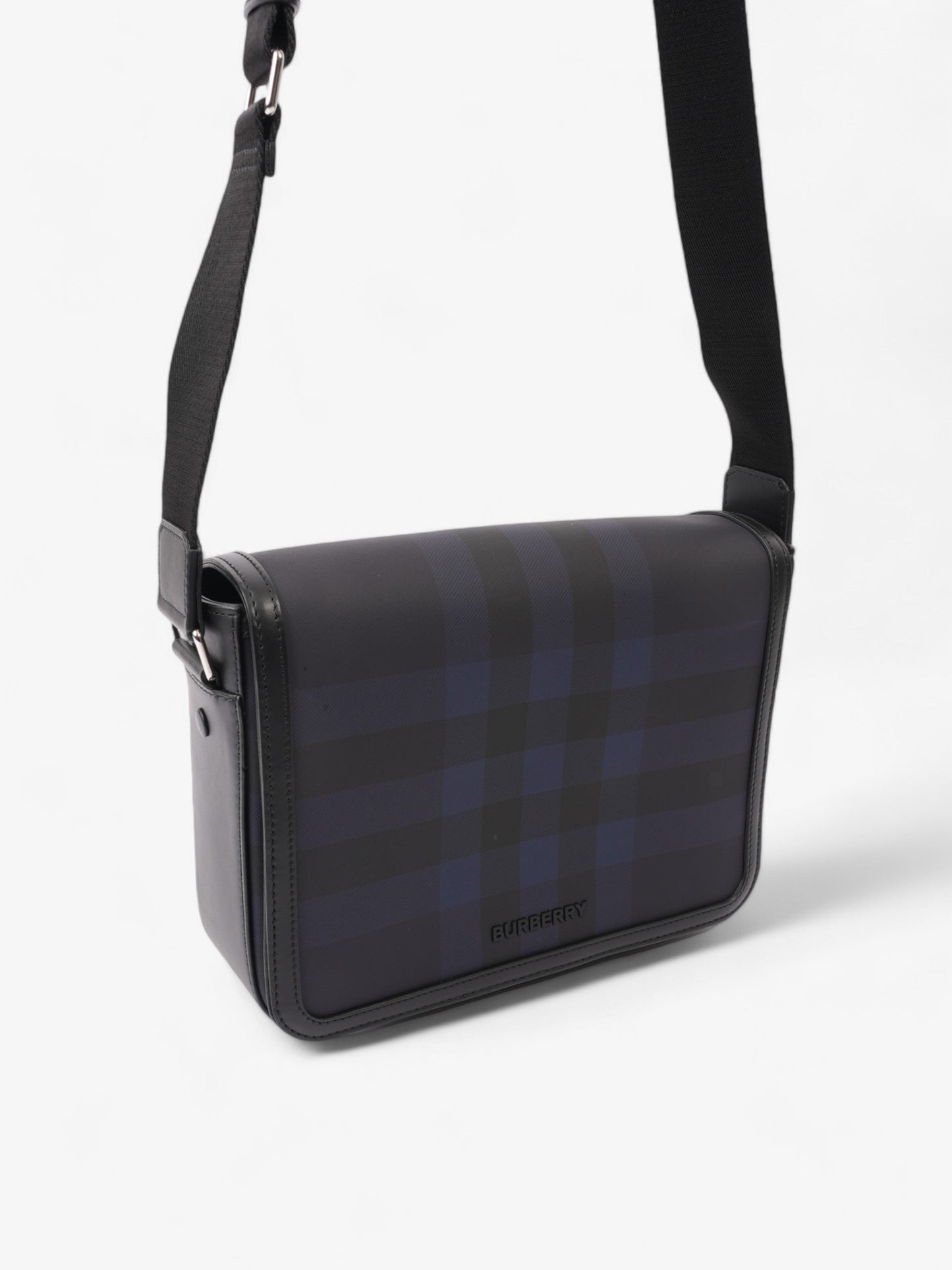 Burberry Alfred Navy Blue / Black Calfskin Leather Small