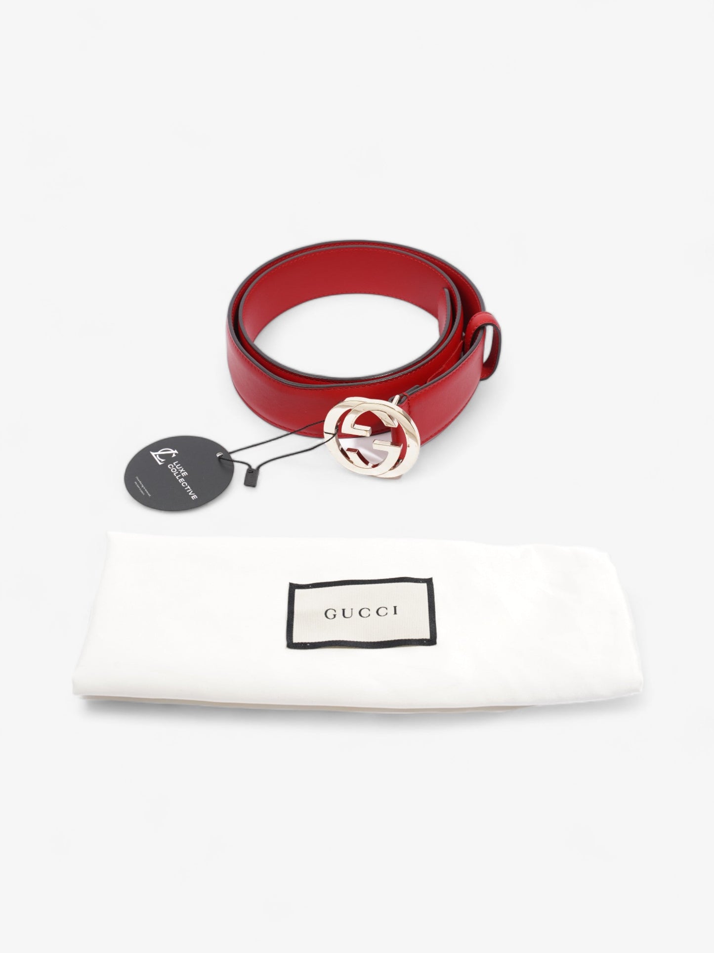 Gucci Interlocking G Belt Red Leather 90cm 36"