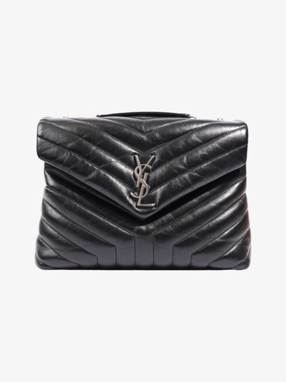 Saint Laurent Lou Lou Puffer Black Matelasse Leather Medium