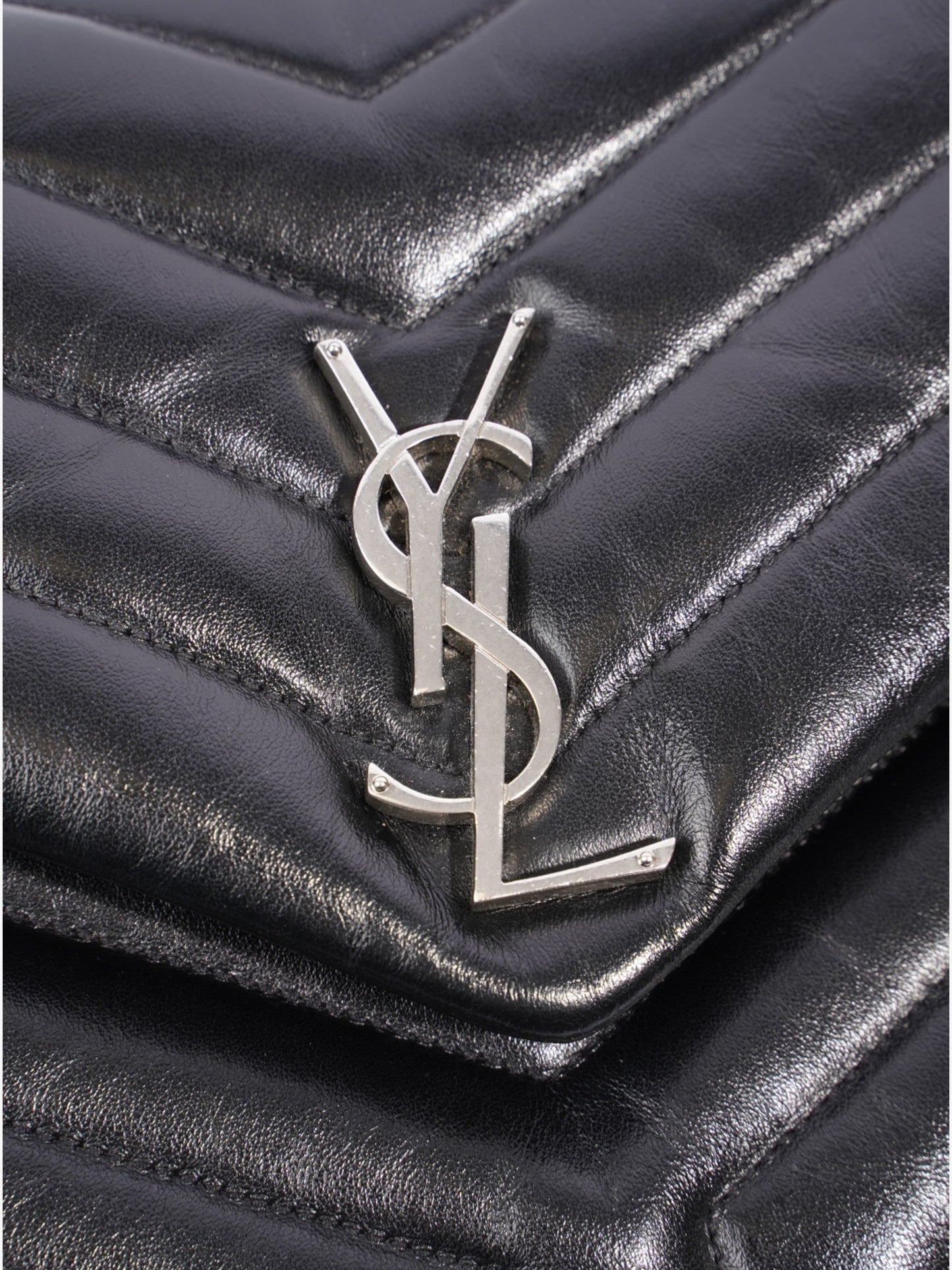 Saint Laurent Lou Lou Puffer Black Matelasse Leather Medium