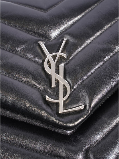 Saint Laurent Lou Lou Puffer Black Matelasse Leather Medium