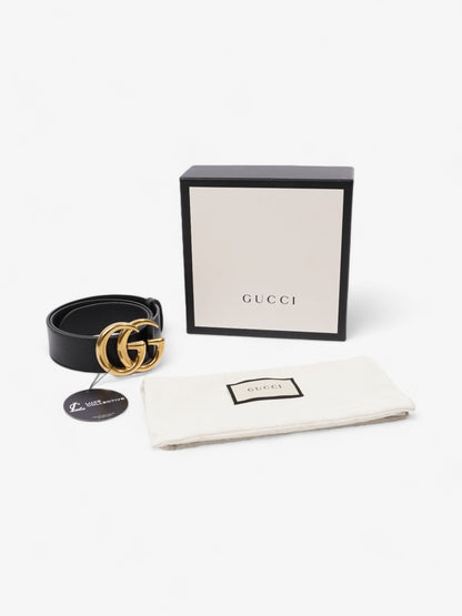 Gucci Double G Belt Black Leather 80cm 32"