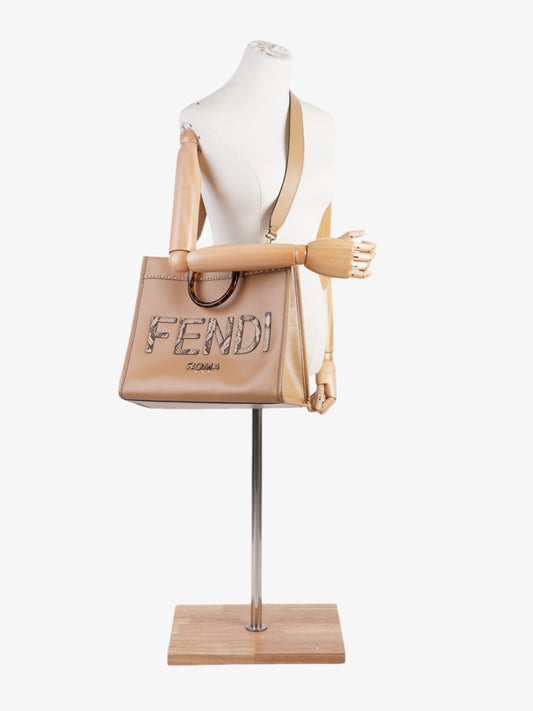 Fendi Sunshine  Brown Leather Medium