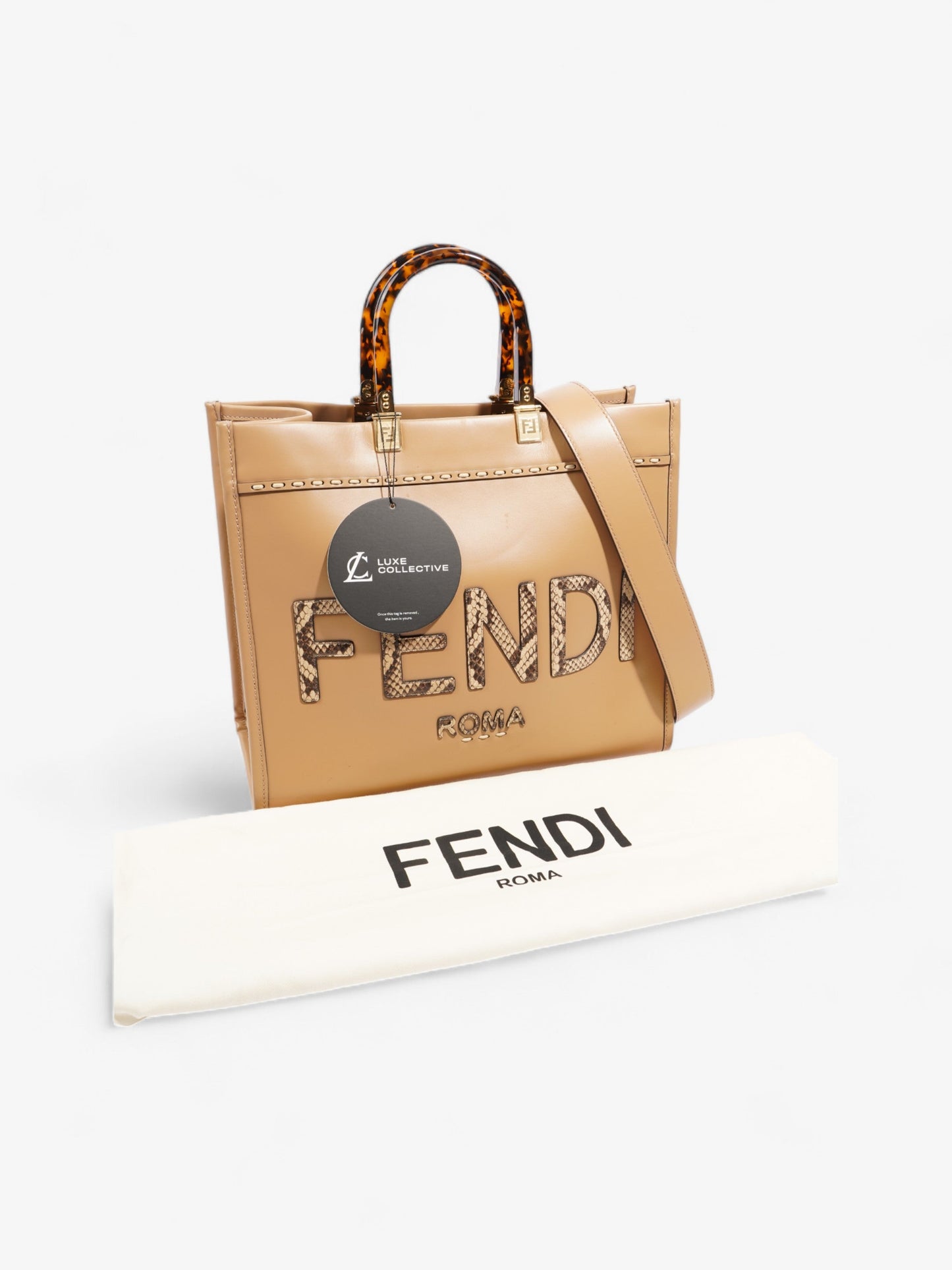 Fendi Sunshine  Brown Leather Medium