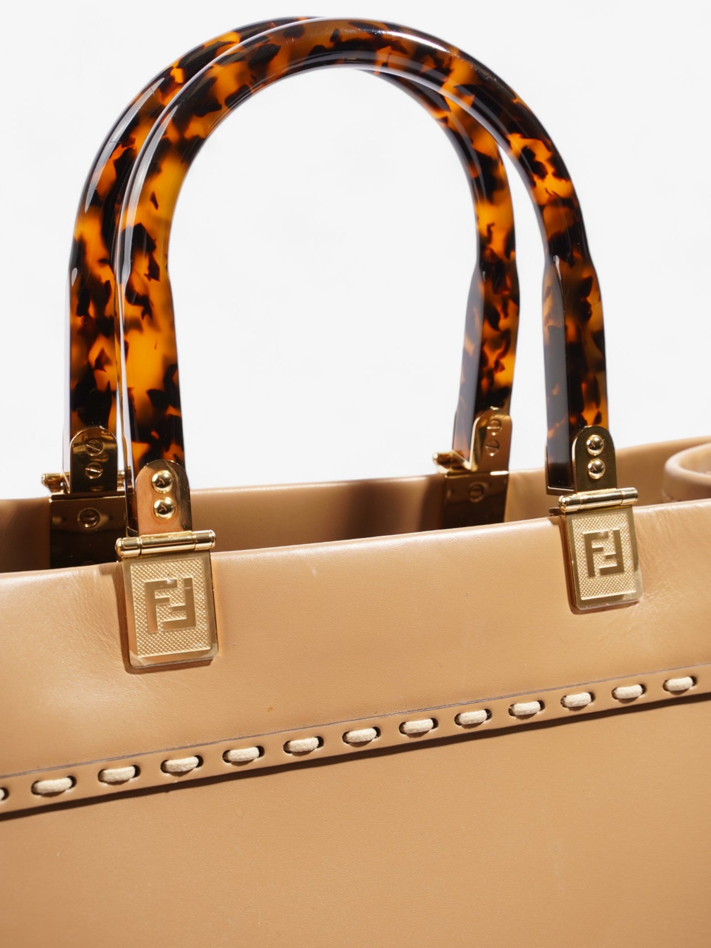 Fendi Sunshine  Brown Leather Medium