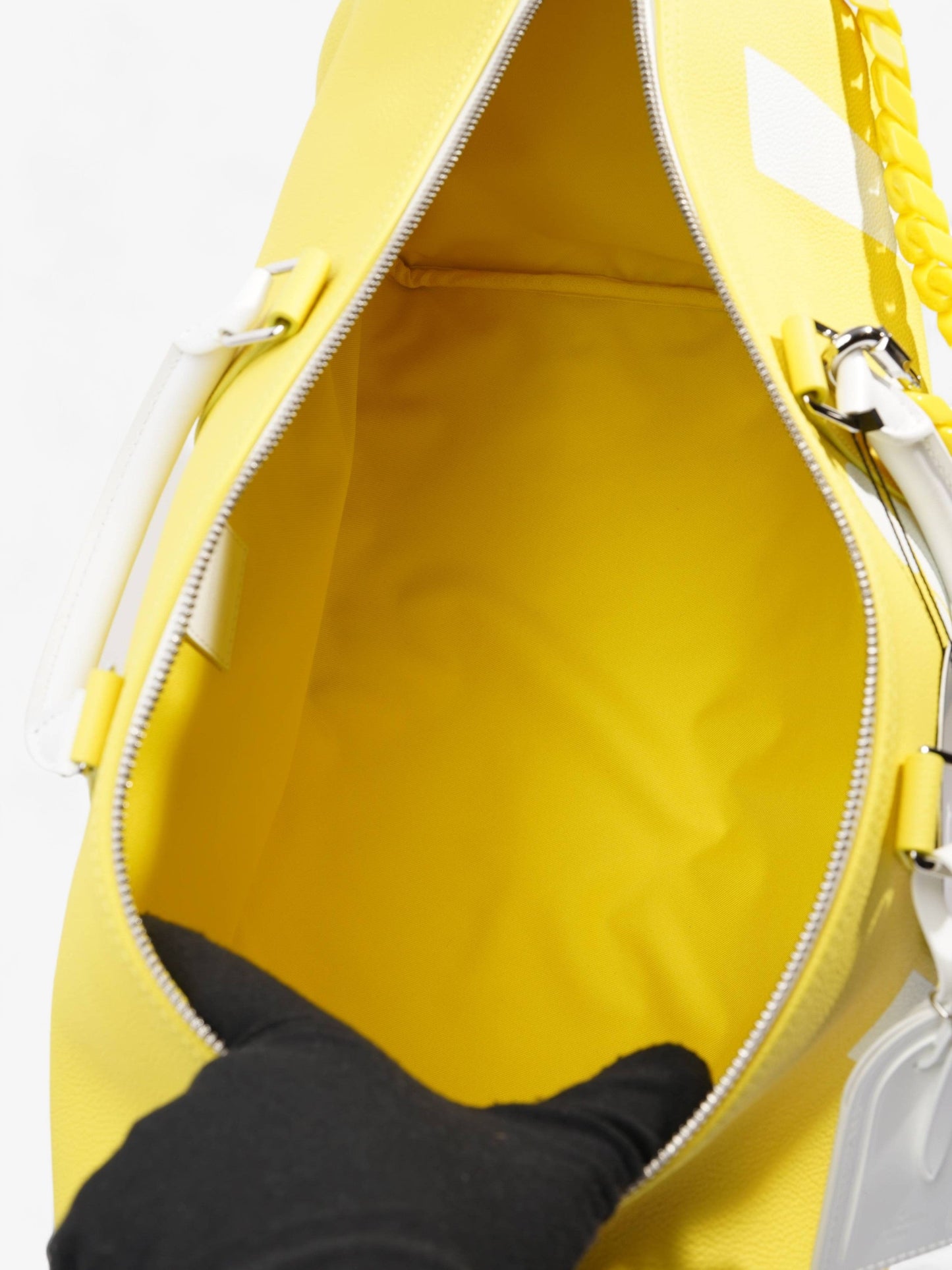 Louis Vuitton Keepall Bandouliere 50 Yellow / White Leather