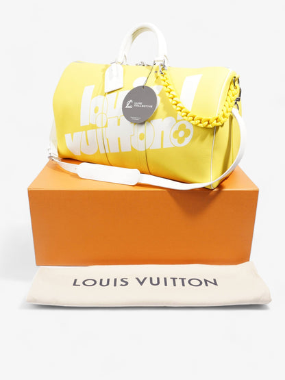 Louis Vuitton Keepall Bandouliere 50 Yellow / White Leather