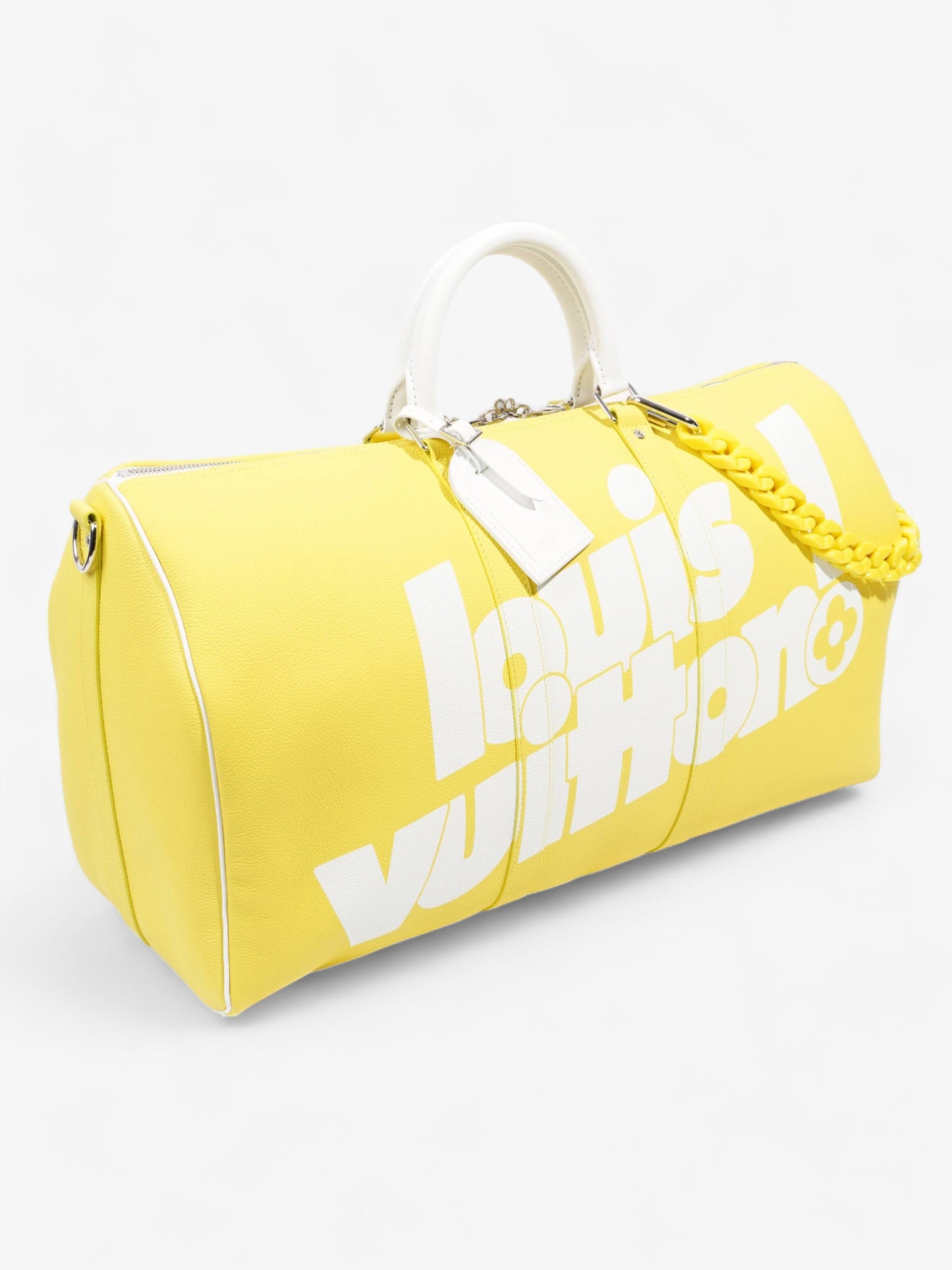 Louis Vuitton Keepall Bandouliere 50 Yellow / White Leather