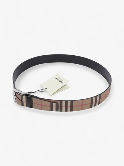 Burberry Checkered Belt Beige Checkered / Black Leather 90cm 36"