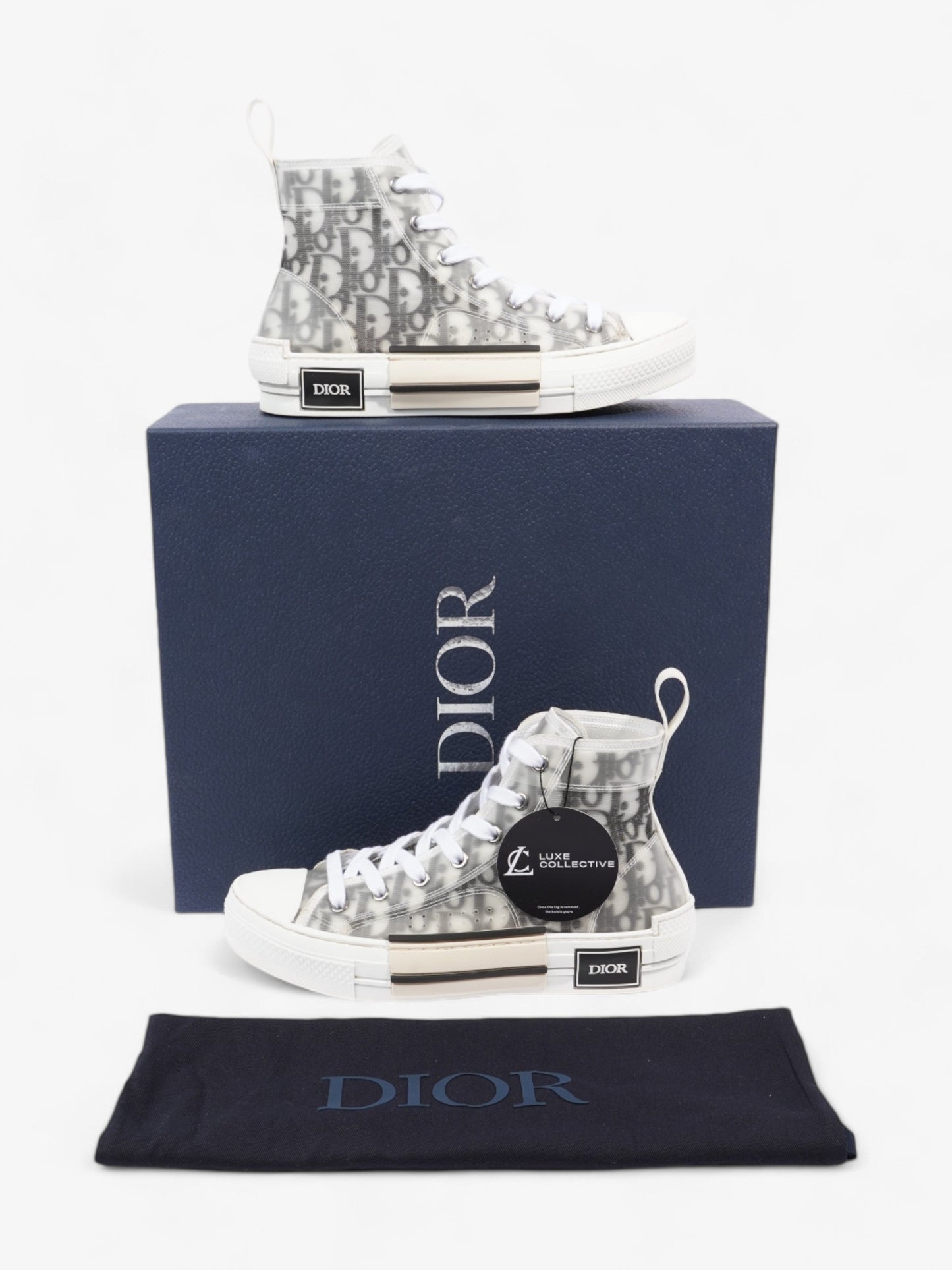 Christian Dior B23 High Top White / Black Canvas EU 37 UK 4