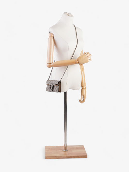 Gucci Dionysus Super Mini Beige And Ebony GG Supreme Coated Canvas