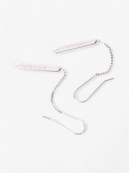 Gucci 18ct Lariat Earrings Silver White Gold