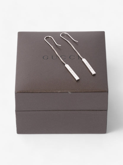 Gucci 18ct Lariat Earrings Silver White Gold