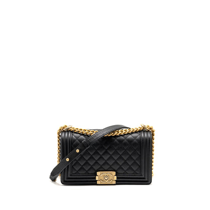 CHANEL Medium Boy Bag Caviar Black