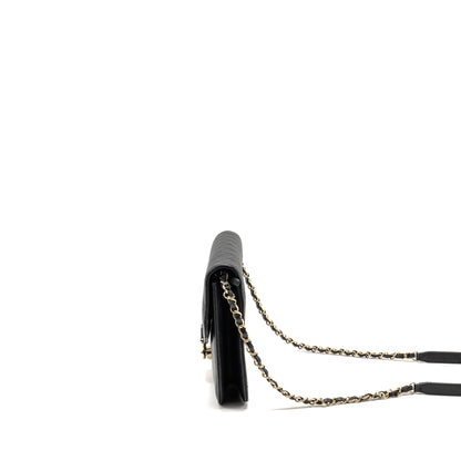 Chanel Paris-Cuba Thread Around Flap Bag With Chain Caviar Black L