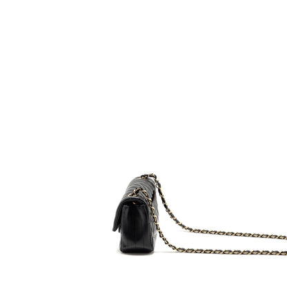 Chanel Mini Rectangular Flap Bag Chevron Lambskin Black L