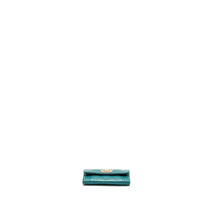 Chanel Boy Flap Card Holder Lambskin Green L