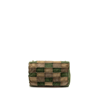 Chanel 2.55 Patchwork Single Flap Bag Suede Dark Green