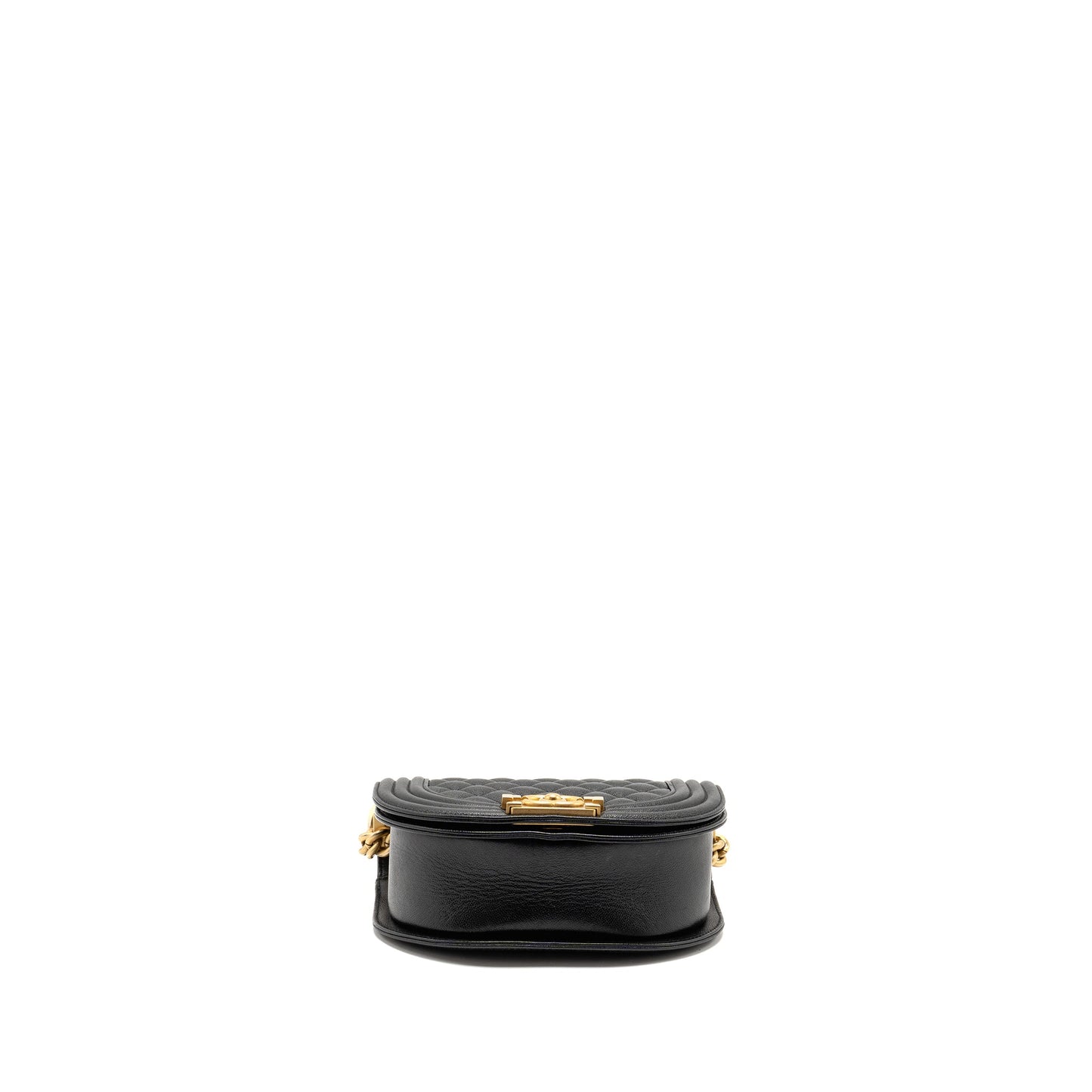 Chanel 22A Round Boy Messenger Bag Caviar Black  (Microchip)