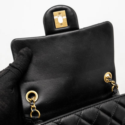 Chanel Pearl Crush Mini Square Flap Bag Lambskin Black