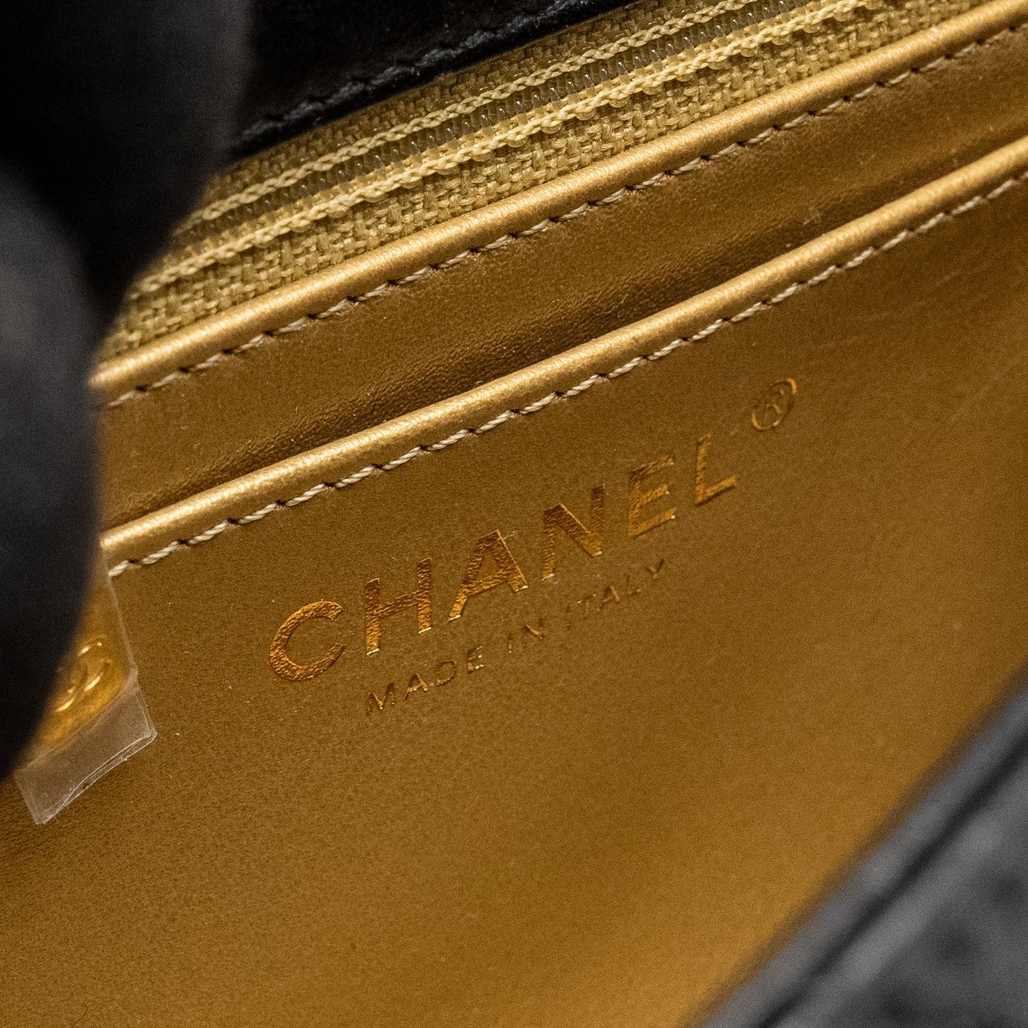 Chanel Pearl Crush Mini Square Flap Bag Lambskin Black