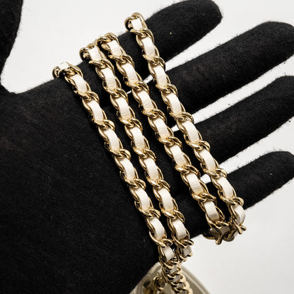 Chanel Mini 31 Clutch with  Chain Shiny Calfskin White L (Microchip)