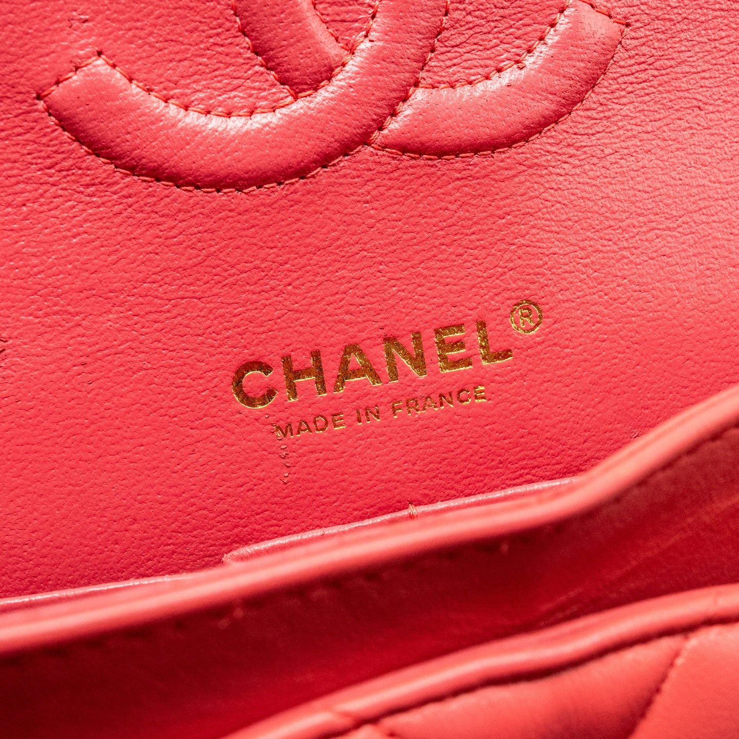 Chanel Medium Classic Double Flap Bag Chevron Lambskin Pink L