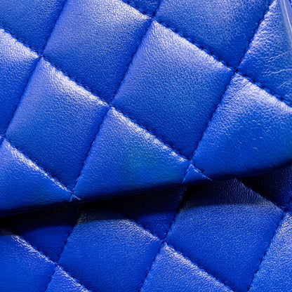 Chanel Medium Classic Double Flap Bag Lambskin Blue
