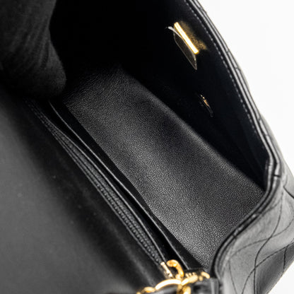 Chanel mini square flap Bag lambskin Black L (Microchip)