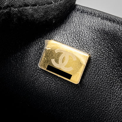 Chanel mini square flap Bag lambskin Black L (Microchip)