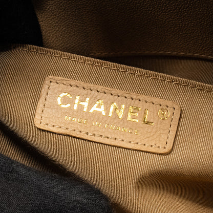 Chanel Medium Boy Bag Caviar Beige