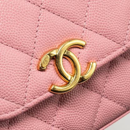 Chanel Mini Flap Bag With Chain Handle Caviar Pink  (microchip)