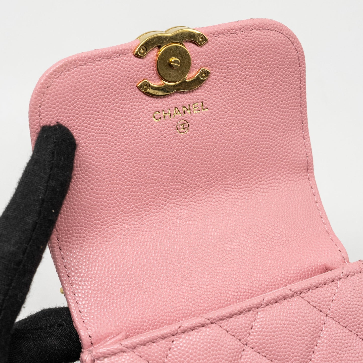 Chanel Mini Flap Bag With Chain Handle Caviar Pink  (microchip)
