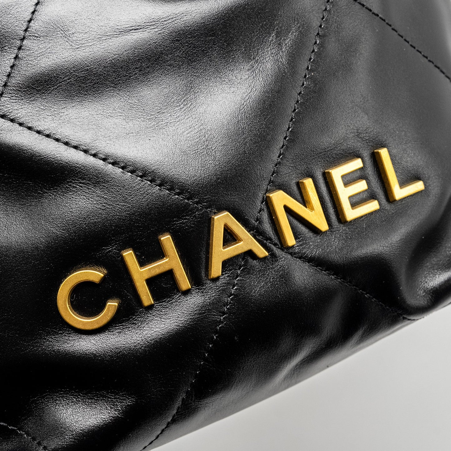 Chanel Mini 22 Bag Shiny Calfskin Black  (microchip)