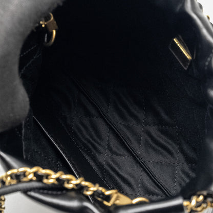 Chanel Mini 22 Bag Shiny Calfskin Black  (microchip)