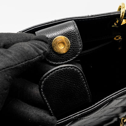 Chanel Petit Shopping Tote Bag Caviar Black