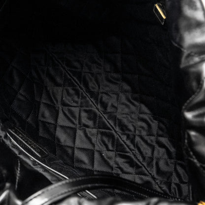 Chanel Medium 22 Bag Shiny Calfskin Black  (microchip)