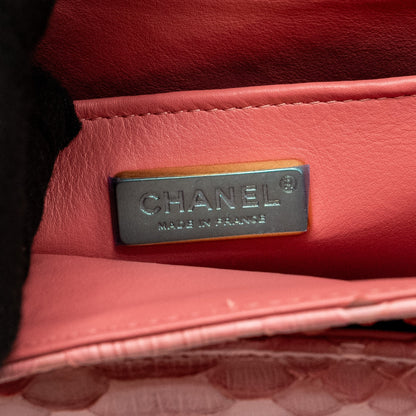Chanel Medium Flap Bag with Detailed Charms Python Pink
