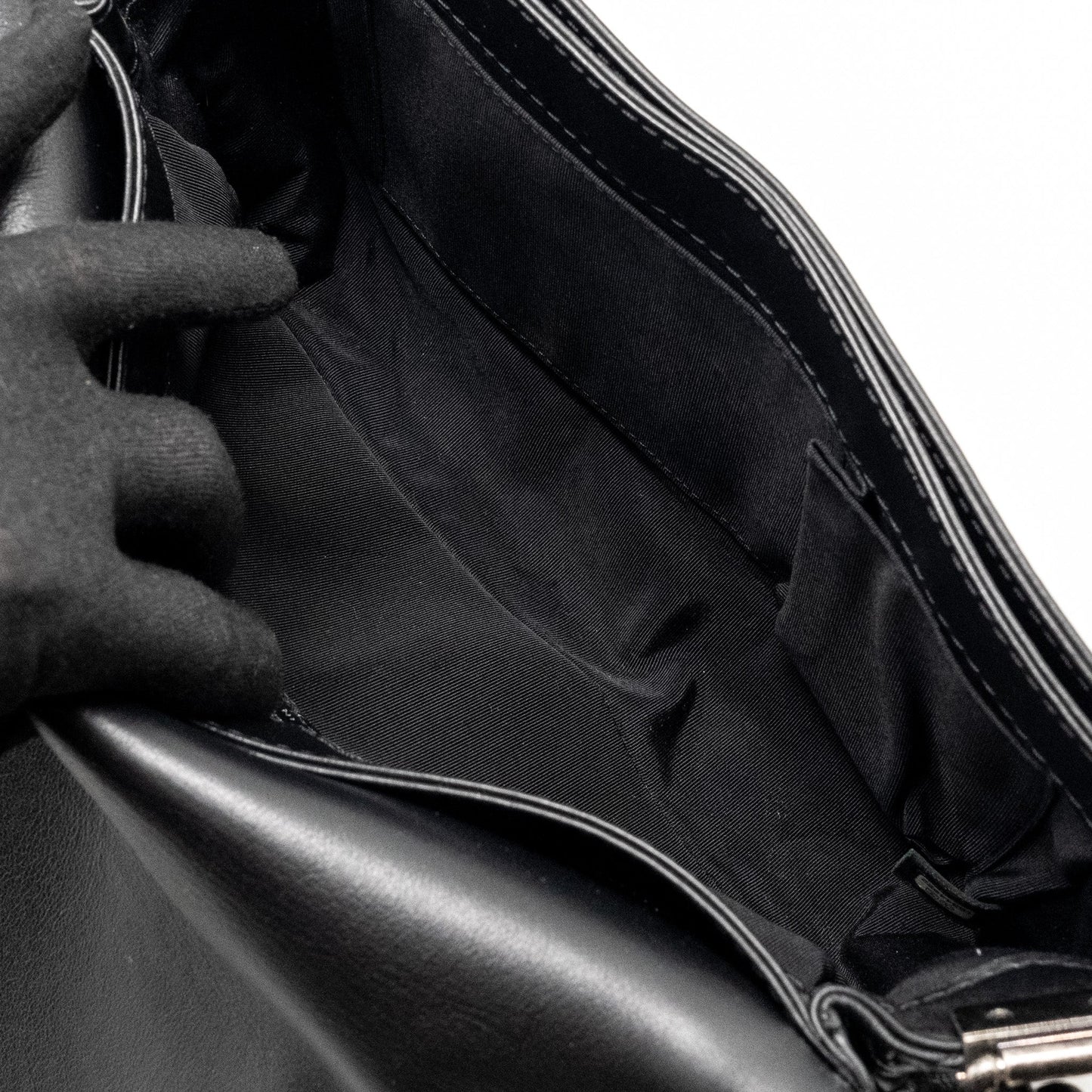 Chanel Multi Chain Boy Bag Calfskin/Tweed Black