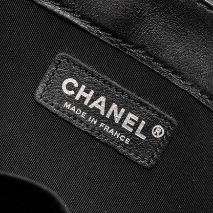 Chanel Multi Chain Boy Bag Calfskin/Tweed Black