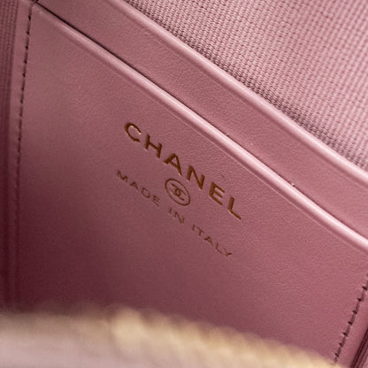 Chanel 24p Classic Mini Backpack Shiny Grained Calfskin Light Purple L (Microchip)